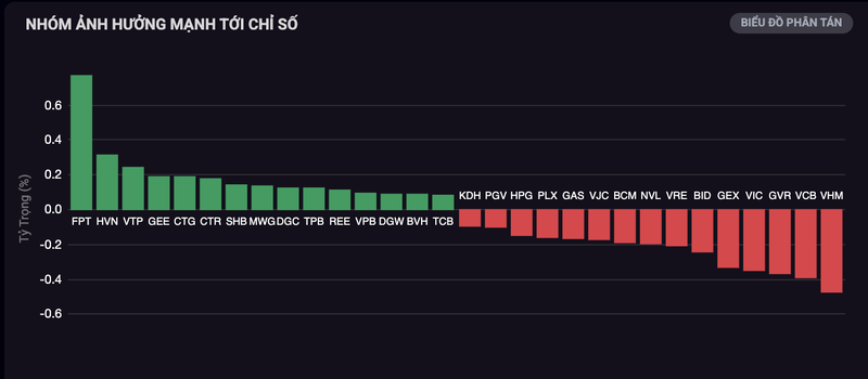 Mức độ ảnh hưởng lên VNIndex ngày 11/06/2025
